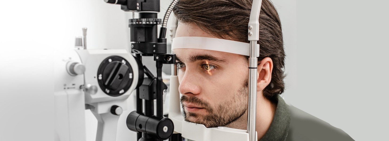 young man during eye exam in New Castle